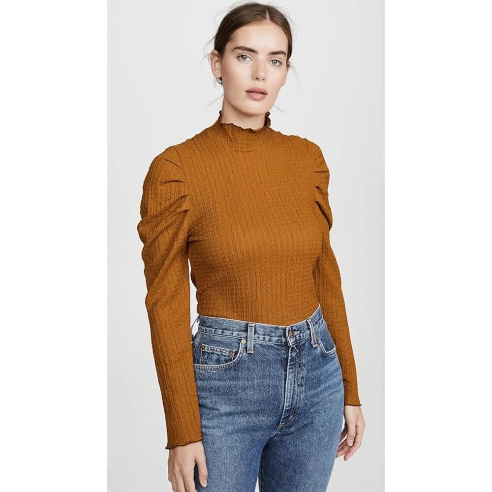Free People Long Sleeve  Ela Turtleneck in Acorn